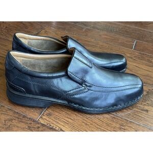 Clarks Mens Escalade Step‎ Slip-On Comfort Loafer Black Leather Size 15 M NEW